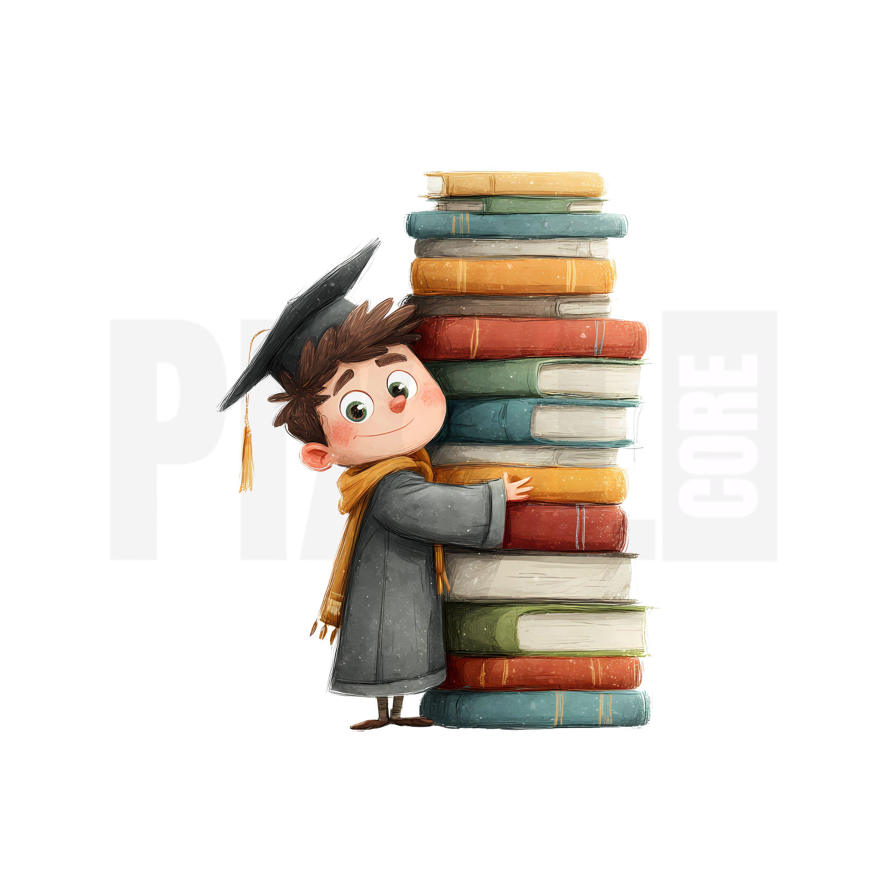 16 Graduate Boy Clipart, PNG, Student Graduation Day Clipart, Whimsical ...