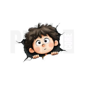 18 Quirky Boy Peeking Clipart, PNG, Junk Journal, Scrap Book, Paper ...