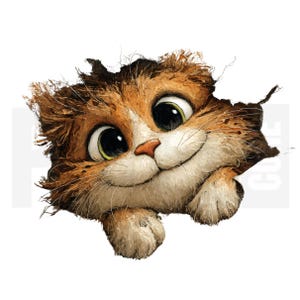 12 Quirky Cartoon Cat Peeking, PNG, Cute Cat Art, Kitten Art, Junk Journal, Watercolor Art, Paper Craft, Scrapbooking, Digital Download