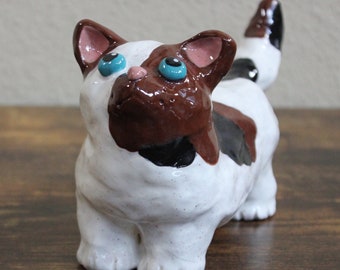 Calico Cat Sculpture Rosie, Ceramic cat, calico cat, handmade cat, ceramic kitty, hand crafted cat, cat art