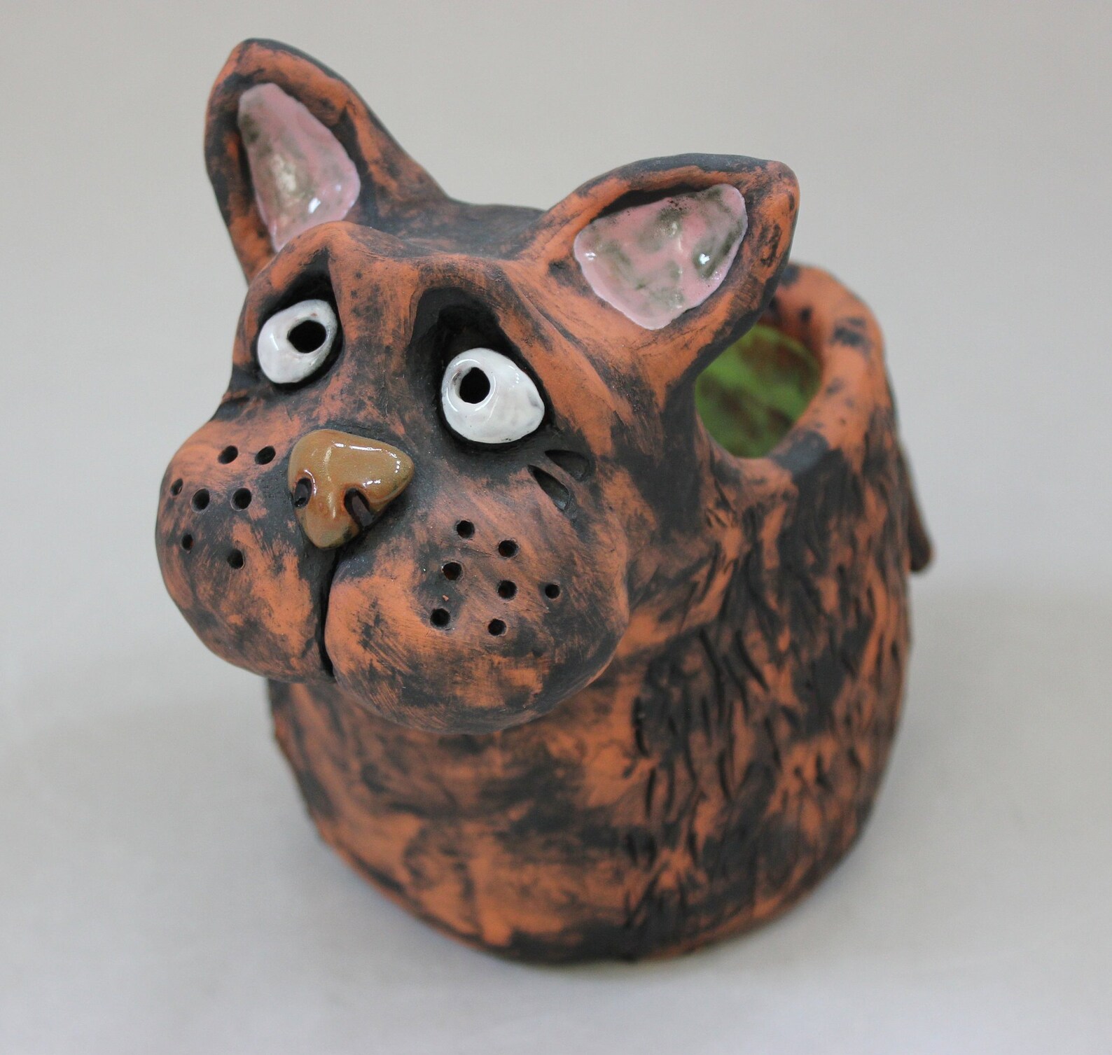 Whimsical Cat Plant Holder Ceramic Cat Cat Art Cat pot Cat Etsy