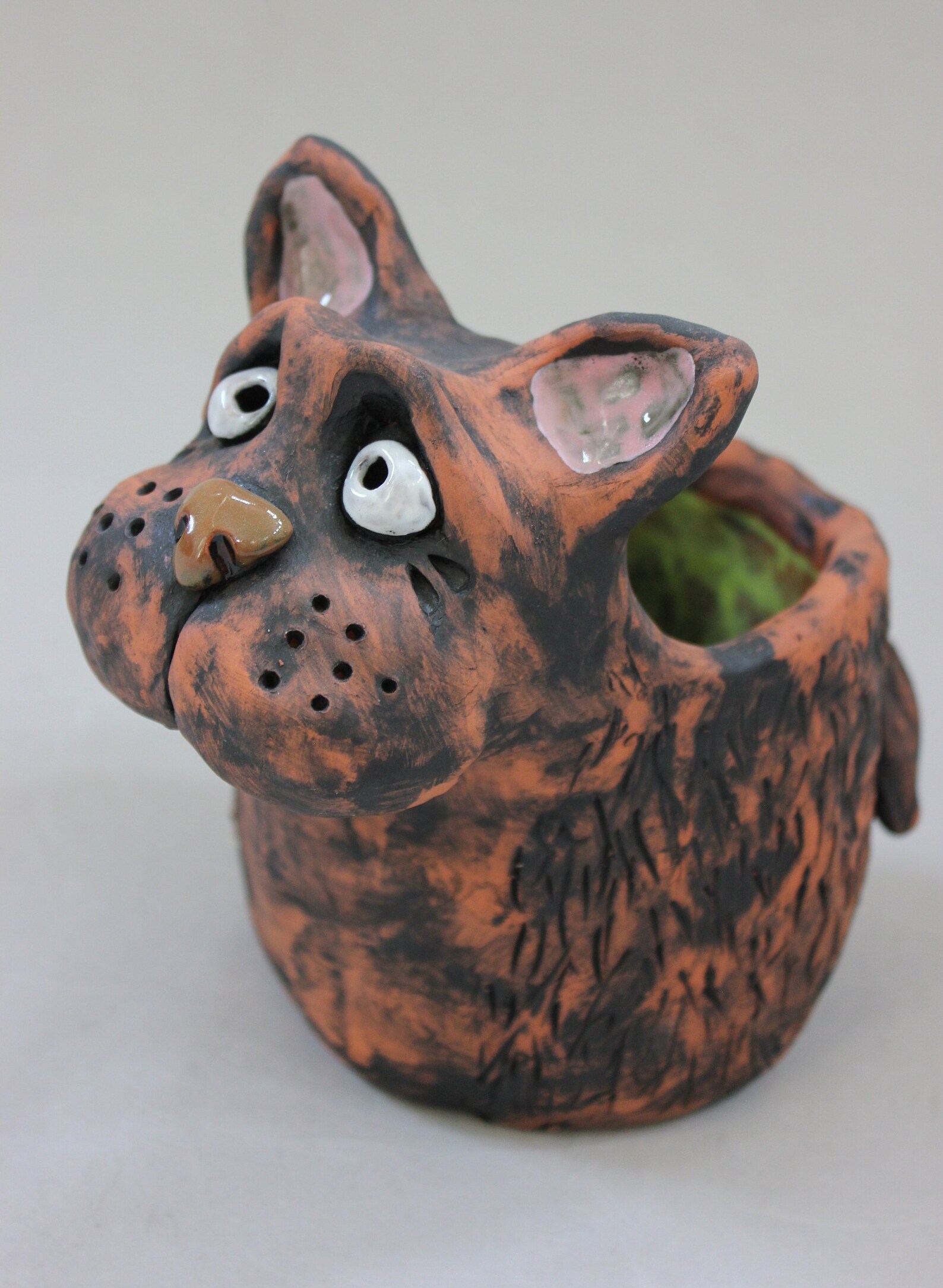 Whimsical Cat Plant Holder Ceramic Cat Cat Art Cat pot Cat Etsy