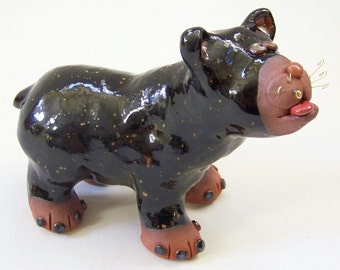 whimsy Ceramic Grizzly Bear Sculpture, bear sculpture, ceramic bear, black bear sculpture, grizzly bear sculpture, grizzly bear sculpture