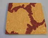 Red and Gold Leaf Ceramic Hotplate Item 1186
