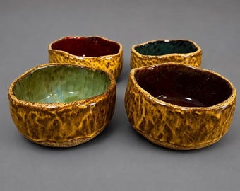 pinch pot bowl set, pinch pot bowls, rustic bowl set, ceramic bowl,Rustic Ceramic Bowls,Simple Rustic Pottery Bowls, Minimalist Stoneware