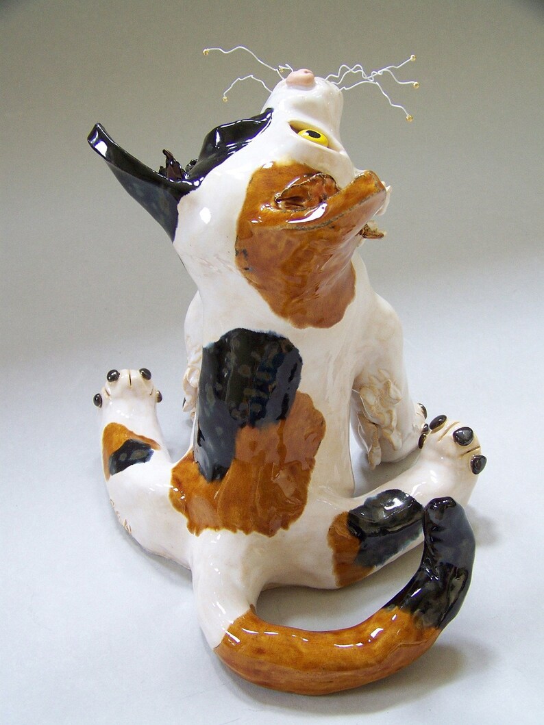 CALLIE Original Ceramic Calico Cat Sculpture cat art Etsy