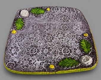 ceramic cracker and cheese tray, ceramic vegetable tray, ceramic platter, fruit and veggie  tray, pottery platter, veggie serving tray