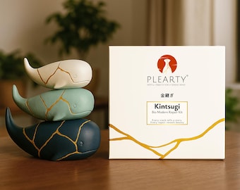 DIY Kintsugi Repair Kit: Food-Safe Linseed Resin, Gold Mica Powder, Modern Japanese Ceramic Repair