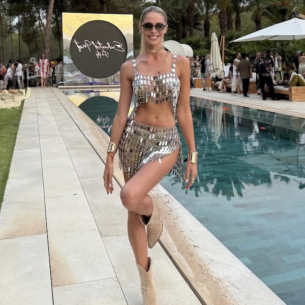 Chainmail Matching two piece, Silver Mirror Set, Sequin Outfit, Gold top and skirt, metallic skirt, Festival  sparkly skirt, body jewellery