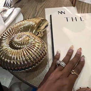 Seashell Clutch, Seashell Bag, Beach Bag, Ocean Shoulder Bag, Formal Clutch, Conch Bag, Gold Silver Handbag, Evening Bag, Prom Clutch, tote