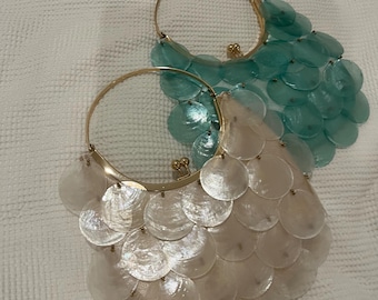 Capiz Shell Sequin Clutch, Seashell Purse, Seashell Bag, Beach Bag, Ocean Hand Bag, Formal Clutch, Evening Bag