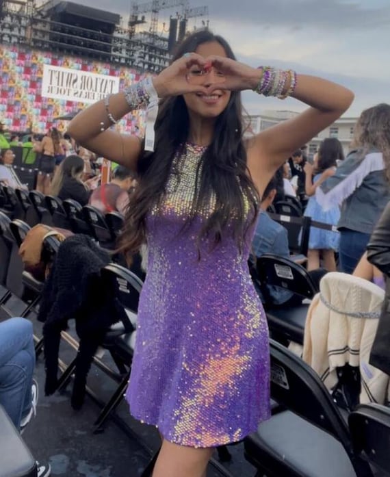 Holographic Sequin Mini Dress