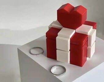 Bricolage bloc de construction/boîte à bijoux, boîte à bijoux, boîte à alliances, cadeau d'anniversaire de mariage, cadeau de Saint-Valentin, idées de rendez-vous amoureux