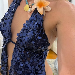 Summer Vibes Top, Women&#39;s Paillette Sequin Top, Birthday Festival Outfit, Ibiza Beach Vibe Outfit, Sequins Sparkly, Backless Top