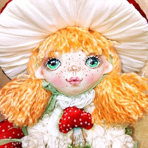 Handmade textile doll, rag doll, art textile doll, interior doll, textile doll, art doll Author&#39;s doll Amanita doll