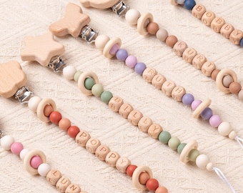 Personalized Baby Pacifier Clip, Custom Binky Clip, Pacifier Chain with Name, Soother Clip, Newborn Gift, New Baby Gift, Baby Shower Gift