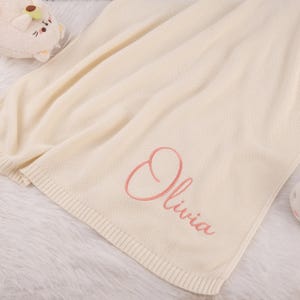 Personalized Knit Baby Blanket, Embroidered Baby Name Blanket, Newborn Blanket, Baby Shower Gift, Keepsake Gift for Baby, Newborn Baby Gift