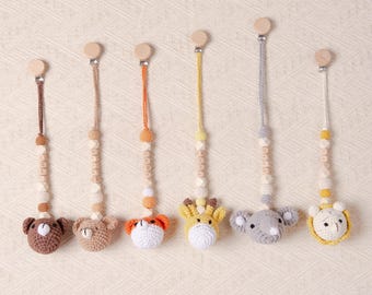 Chaîne De Poussette En Bois Naturel - Jouet D'éveil Pour Bébé, Pendentif à Fixer, 40 Cm