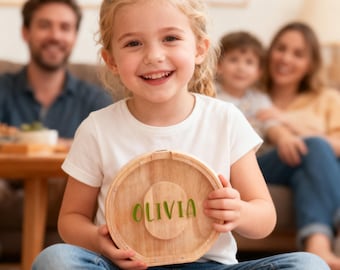 Alcancía de madera personalizada para niño y niña, hucha para niños, regalo de primer cumpleaños, regalo con nombre personalizado, regalo de Navidad.