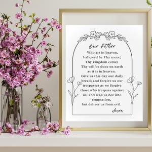 Our Father Prayer Print JPG File l Catholic Prayer Print l The Lord&#39;s Prayer l Minimal Style Catholic Prayer