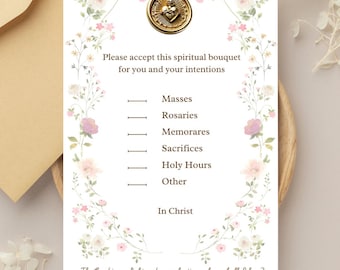 Catholic Spiritual Bouquet Card: Prayer Gift (Printable PDF)