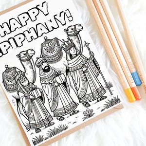 Epiphany Coloring Page PDF l Three Wise Men Kids Coloring Print l Three Kings At Home print l Catholic Saints l Saints for Children