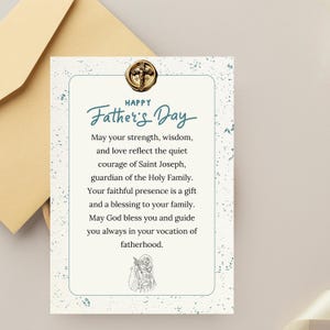 Traditionele katholieke vaderdagkaart afdrukbare pdf l Vaderdag afdrukken l Katholieke vaderdagkaart afdrukken l Katholiek cadeau l Sint-Jozef