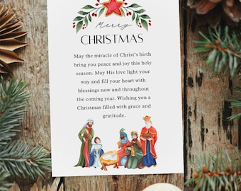Catholic Nativity Christmas Card: Traditional Print (PDF)