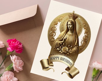 Cartões de Aniversário da Santíssima Virgem Maria: Cartões Católicos (Conjunto de 10)