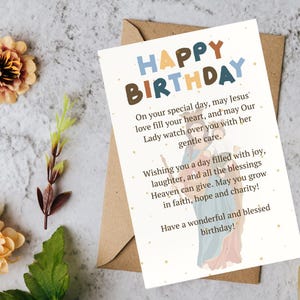 Archivo PDF de tarjeta de cumpleaños católica tradicional para niños l Impresión de tarjeta de cumpleaños católica para niños l Impresión de tarjeta de feliz cumpleaños católica para niños