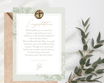 Catholic Priest Ordination Card: Our Lady Congratulations (PDF)