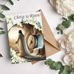 Cartões de Páscoa Católicos (Conjunto de 10 com envelopes) l Cartões de Páscoa Religiosos l Páscoa Cristã l Católico Tradicional l Ele Ressuscitou