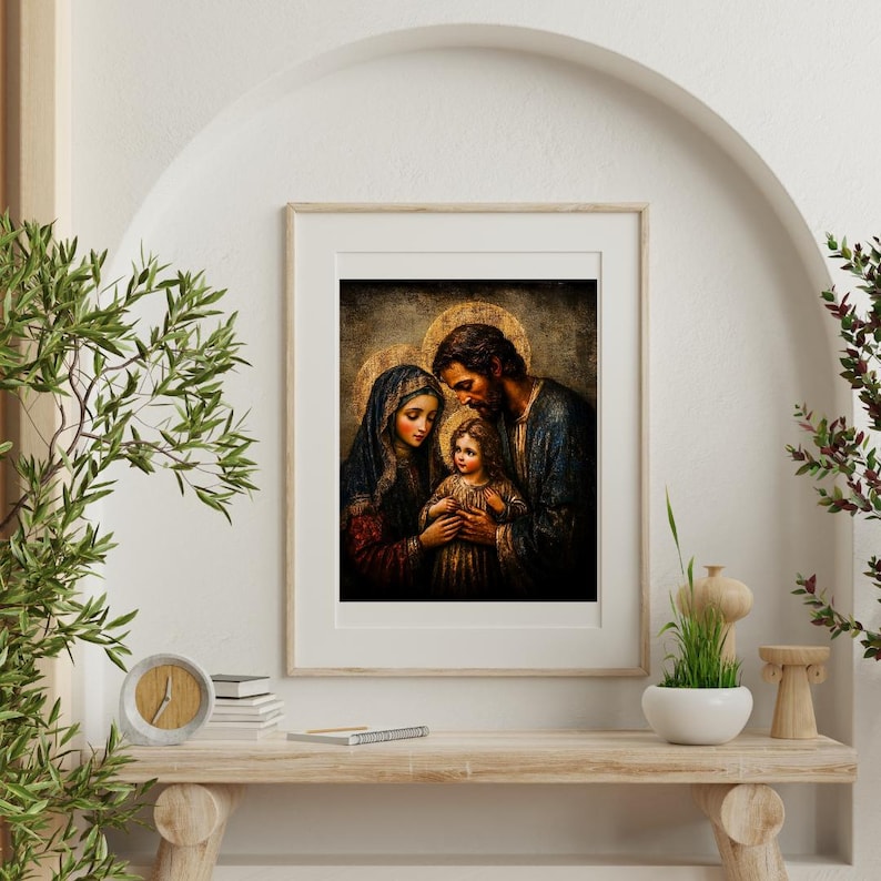 Holy Family Art Print: Traditional Catholic Home Decor (JPG Digital ...