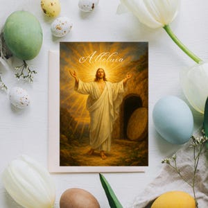 Conjunto de Cartões de Páscoa com Envelopes l Conjunto de 10 l Cartões de Páscoa Religiosos l Páscoa Cristã l Cartões de Páscoa Católicos l Aleluia l Tradicional