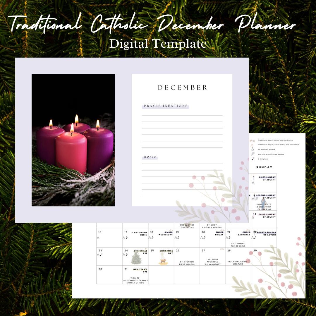Traditional Catholic December 2024 Monthly Planner L Catholic Monthly ...