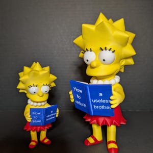 Lisa Simpson Figure | Simpsons Collectible with Book – Standard or Large Size