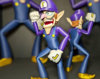 Waluigi Display Figure – 17" or 8-3/4" – Nintendo-Inspired Collectible – Game Room Decor – Fan Art