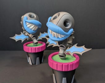 Bone Piranha Plant Container | Glows in the Dark! | Creepy Cute Desk Organizer & Display Collectible