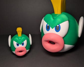 Angry Cheep Figure – Retro Game-Inspired Collectible – Small or Large Display