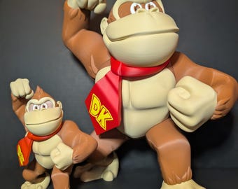 Donkey Kong - Two Sizes! Retro-Inspired 7.25" or Jumbo 14.5" Figure - Custom Figure (Fan Art) - Unique Nintendo-Inspired Collectible