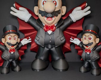 Dracula Mario Figure – Vampire-Inspired Halloween Display – Small or Large Size