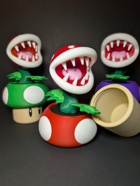 Super Mario Mushroom Piranha Plant Twist-Off Container