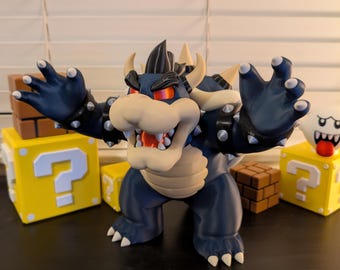 Dark Bowser Unleashed! 10.25” Tall King of Chaos Figure!