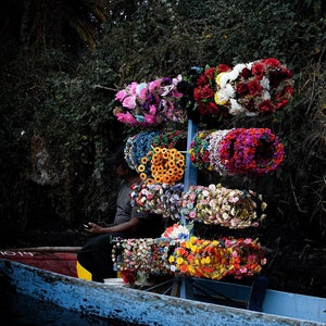 Xochimilco Fotografie: Floating Garden in Mexiko-Stadt Kunstdruck