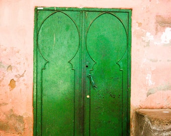 Kelly Green Moroccan Door - Marrakesh Travel Photograph - Wanderlust Art Print -  Bohemian Home Decor