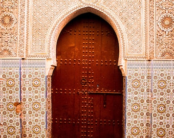 Moroccan Door Art: Fes Travel Photography, Islamic Art