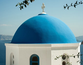 Santorini Photograph - Iconic Blue Domes -  Greek Islands Art Print - Greece Travel