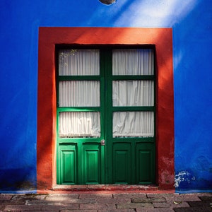 Mexico City Wall Art: Casa Azul, Green Door Photograph