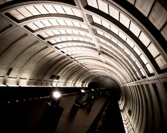 Photograph Architecture Lovers Black and White Washington DC Underground Subway Station Gift