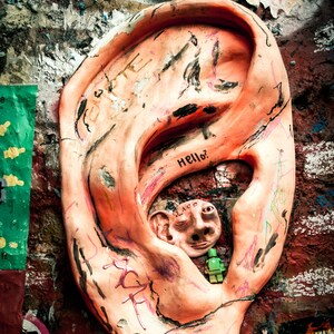 Brick Lane Photograph - Large Ear Urban Public Wall Art - London Unique Quirky Home Decor - Eclectic Street Art Print - Shoreditch Souvenir